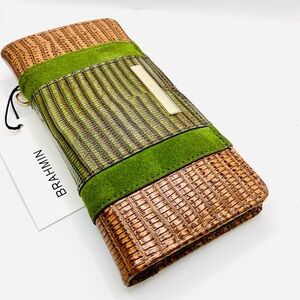 Brahmin Samba Highgate Green and Tan Wallet